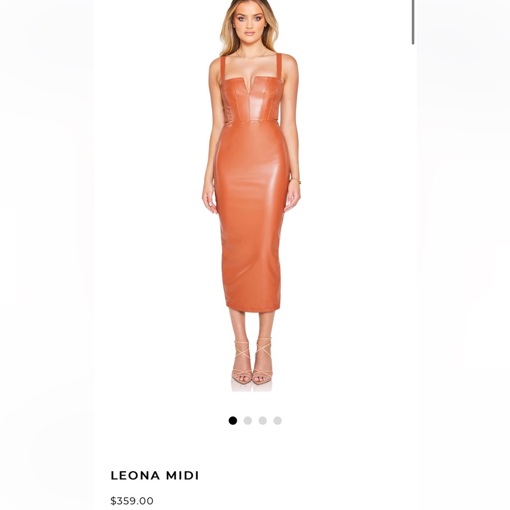 Nookie brown leather MIDI dress, size small. Worn once